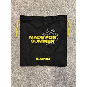 Dr Martens Made For Summer Black Drawstring Pouch Bag Yellow Daisy Logo Shoe Bag